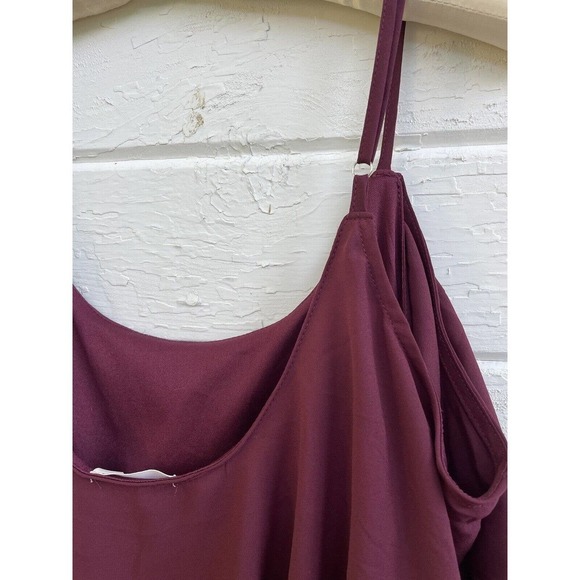 Bohme Dress Burgundy Red Empire Waist Sleeveless Maxi Length Chiffon Beachy - Picture 5 of 6